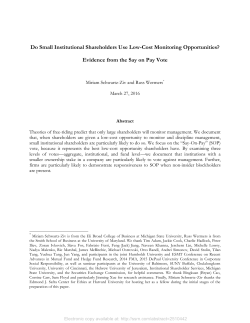 Do Small Institutional Shareholders Use Low