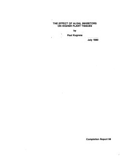 THE EFFECT OF ALGAL INHIBITORS