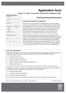 Application form Clearing Permit (protected plants)