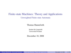 Finite-state Machines: Theory and Applications