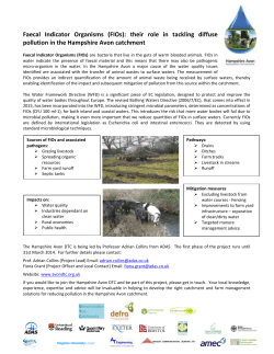 Faecal Indicator Organisms (FIOs)