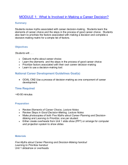 Module 1: What`s Involved in Making a Decision?