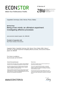 an ultimatum experiment investigating affective processes