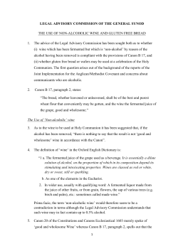 Use of non-alcoholic wine and gluten-free bread