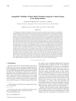 Alongshelf Variability of Inner-Shelf Circulation along the Central