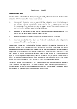 Supplementary Material Categorization of NDVI This document is a