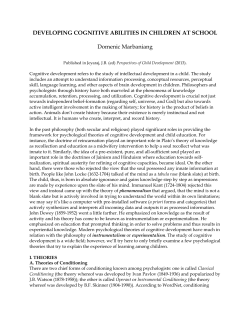 DEVELOPING COGNITIVE ABILITIES IN CHILDREN