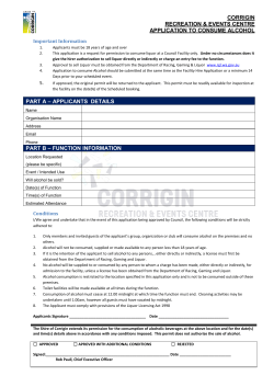 Consume Alcohol Application Form