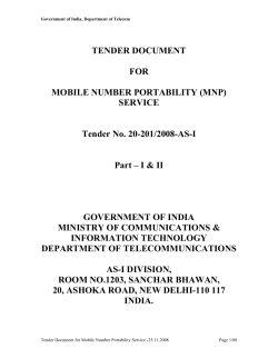 tender document - Department of Telecommunications