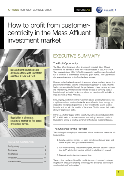 How to profit from customer- centricity in the Mass