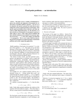 Fixed point problems &mdash; an introduction