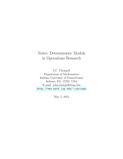 Notes: Deterministic Models in Operations Research