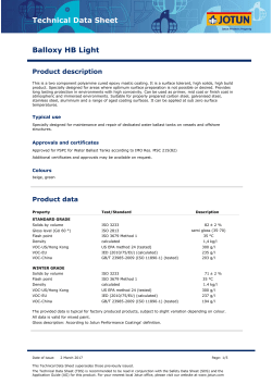 Technical Data Sheet Balloxy HB Light