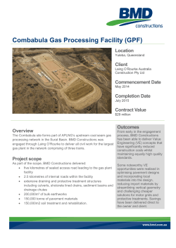 Combabula Gas Processing Facility (GPF)
