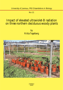 Impact of elevated ultraviolet-B radiation on three northern