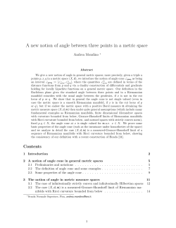 A new notion of angle between three points in a metric space