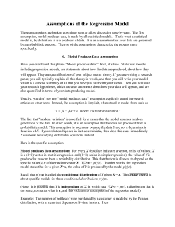 The Assumptions of the Classical Regression Model