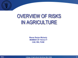 Insurance for the farmer- risk mitigation