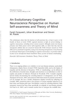 An Evolutionary Cognitive Neuroscience Perspective on Human Self