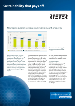 New spinning mill saves considerable amount of energy