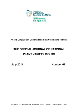 The Official Journal of National Plant Variety Rights