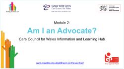 What is Advocacy? - Care Council for Wales