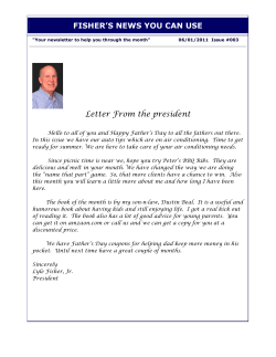 FISHER`S NEWS YOU CAN USE Letter From the president
