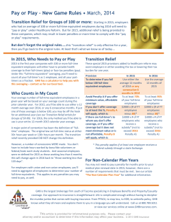 Pay or Play &ndash; New Game Rules &bull; March, 2014