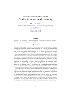Brains in a vat and memory