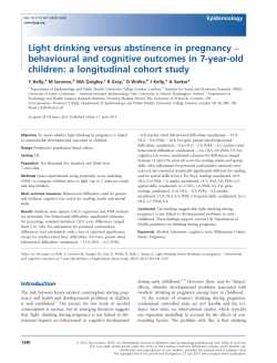 Light drinking versus abstinence in pregnancy behavioural and