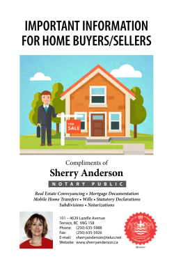 important information for home buyers/sellers