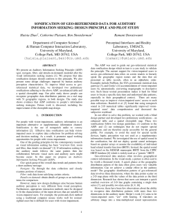 SONIFICATION OF GEO-REFERENDED DATA FOR AUDITORY