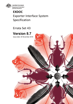 EXDOC Exporter Interface System Specification Errata Set 43