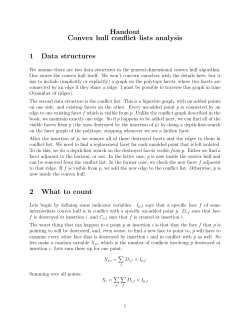 Handout Convex hull conflict lists analysis 1 Data structures 2 What