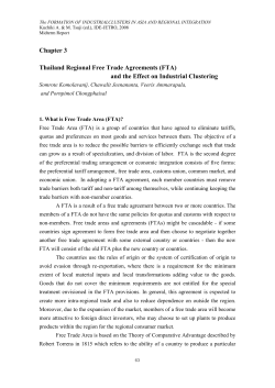 Chapter 3 Thailand Regional Free Trade Agreements (FTA) and the