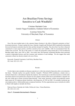 Are Brazilian Firms Savings Sensitive to Cash Windfalls?