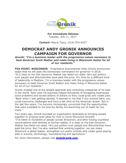 democrat andy gronik announces campaign for governor