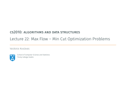 Max Flow - School of Computer Science and Statistics