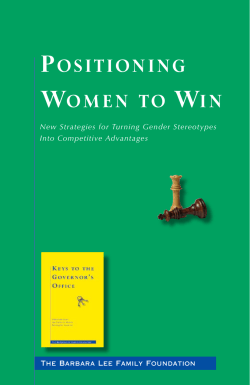 Positioning Women to Win - Barbara Lee Family Foundation