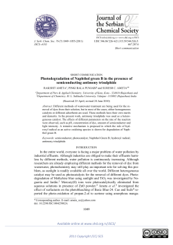 Photodegradation of Naphthol green B in the presence of