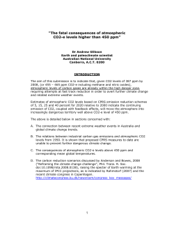 1 "The fatal consequences of atmospheric CO2