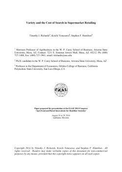 Variety and the Cost of Search in Supermarket