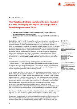 The Vodafone Institute launches the next round of F