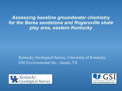 Preliminary Analysis: Water Chemistry