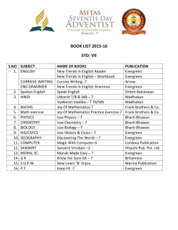 Examination Pattern 2015-2016 SYLLABUS STD: VII SUBJECT