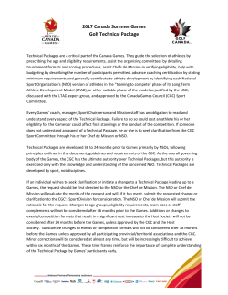 Technical Package - Canada Games Council