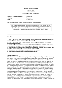 Lebanon &ndash; Druze &ndash; Mixed marriages &ndash; Honour killings