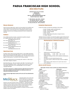 2014-2015 Profile - Padua Franciscan High School