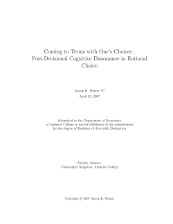 Coming to Terms with One`s Choices : Post