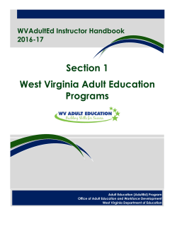Section 1 West Virginia Adult Education Programs